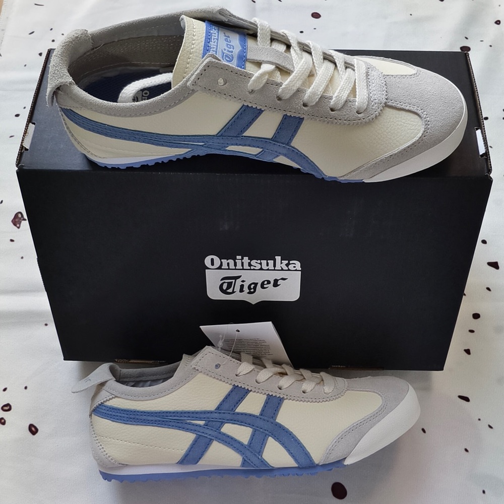 Onitsuka Tiger by Asics Men's Cream & Blue Low-Profile Sneaker - Picture 2 of 9